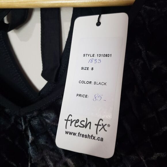 Fresh FX Small NWT Black Grey Velvet Long Sleeve Tunic Top - Picture 4 of 11